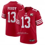 Camiseta NFL Game San Francisco 49ers Brock Purdy 80 Aniversario Rojo