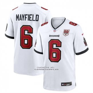 Camiseta NFL Game Tampa Bay Buccaneers Baker Mayfield 50 Aniversario Blanco
