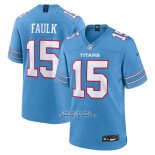 Camiseta NFL Game Tennessee Titans Keldric Faulk Azul Camiseta NFL Game Tennessee Titans Keldric Faulk Azul