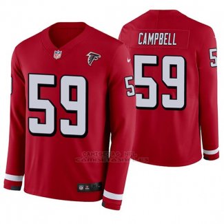 Camiseta NFL Hombre Atlanta Falcons De'vondre Campbell Rojo Therma Manga Larga