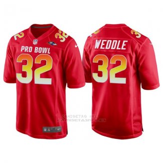 Camiseta NFL Hombre Baltimore Ravens 32 Eric Weddle Rojo AFC 2018 Pro Bowl