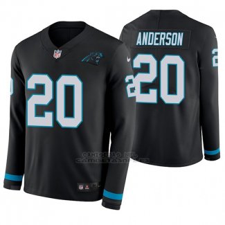 Camiseta NFL Hombre Carolina Panthers Cj Anderson Negro Therma Manga Larga