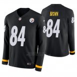 Camiseta NFL Hombre Pittsburgh Steelers Antonio Brown Negro Therma Manga Larga