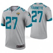 Camiseta NFL Legend Hombre Jacksonville Jaguars 27 Leonard Fournette Inverted Gris