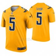 Camiseta NFL Legend Hombre San Diego Chargers 5 Tyrod Taylor Inverted Oro