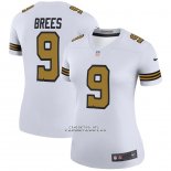 Camiseta NFL Legend Mujer New Orleans Saints Drew Brees Blanco Color Rush