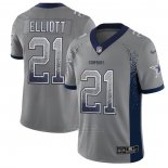Camiseta NFL Limited Dallas Cowboys Elliott Rush Drift Fashion Gris