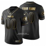 Camiseta NFL Limited Green Bay Packers Personalizada Golden Edition Negro
