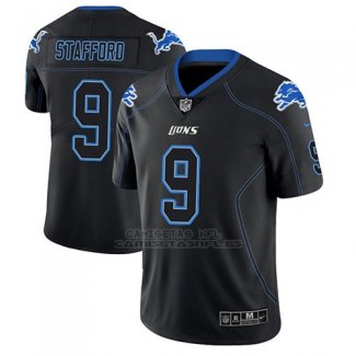 Camiseta NFL Limited Hombre Detroit Lions Matthew Stafford Negro Color Rush 2018 Lights Out