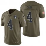 Camiseta NFL Limited Hombre Oakland Raiders 4 Derek Carr 2017 Salute To Service Verde