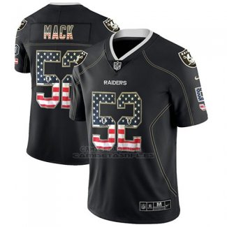 Camiseta NFL Limited Hombre Oakland Raiders Khalil Mack Negro 2018 USA Flag Fashion Color Rush