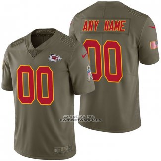 Camiseta NFL Limited Kansas City Chiefs Personalizada 2017 Salute To Service Verde