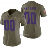 Camiseta NFL Limited Mujer Minnesota Vikings Personalizada 2017 Salute To Service Verde