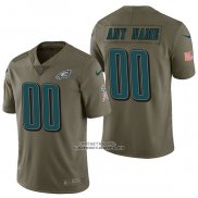 Camiseta NFL Limited Philadelphia Eagles Personalizada 2017 Salute To Service Verde