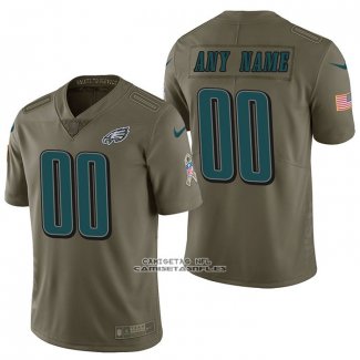 Camiseta NFL Limited Philadelphia Eagles Personalizada 2017 Salute To Service Verde