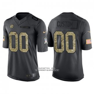 Camiseta NFL Limited Pittsburgh Steelers Personalizada 2016 Salute To Service Negro