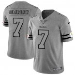 Camiseta NFL Limited Pittsburgh Steelers Roethlisberger Team Logo Gridiron Gris