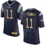 Camiseta New England Patriots Edelman Profundo Azul Nike Gold Elite NFL Hombre