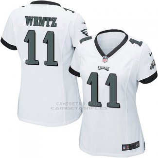 Camiseta Philadelphia Eagles Wentz Blanco Nike Game NFL Mujer