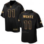 Camiseta Philadelphia Eagles Wentz Negro 2016 Nike Elite Pro Line Gold NFL Hombre