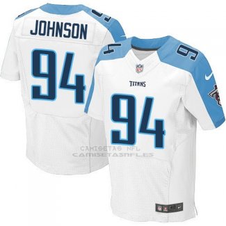 Camiseta Tennessee Titans Johnson Blanco Nike Elite NFL Hombre