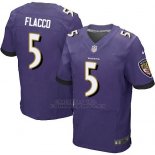 Camiseta Baltimore Ravens Flacco Violeta Nike Elite NFL Hombre