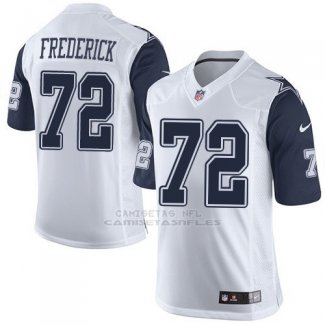 Camiseta Dallas Cowboys Frederick Blanco y Profundo Azul Nike Elite NFL Hombre