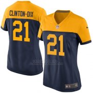 Camiseta Green Bay Packers Clinton Dix Negro Nike Game NFL Amarillo Mujer