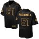 Camiseta Green Bay Packers Fackrell 2016 Negro Nike Elite Pro Line Gold NFL Hombre