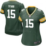 Camiseta Green Bay Packers Starr Verde Militar Nike Game NFL Mujer