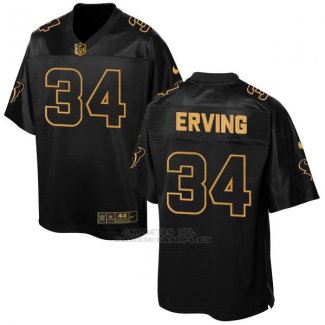 Camiseta Houston Texans Erving Negro 2016 Nike Elite Pro Line Gold NFL Hombre