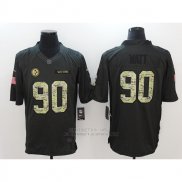 Camiseta NFL Anthracite Hombre Pittsburgh Steelers 90 Watt Negro