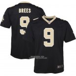 Camiseta NFL Game Nino New Orleans Saints Drew Brees Negro