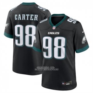 Camiseta NFL Game Philadelphia Eagles Jalen Carter Jugador Alterno Negro