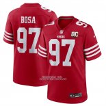 Camiseta NFL Game San Francisco 49ers Nick Bosa 80 Aniversario Rojo