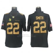 Camiseta NFL Gold Limited Hombre Minnesota Vikings 22 Smith Negro