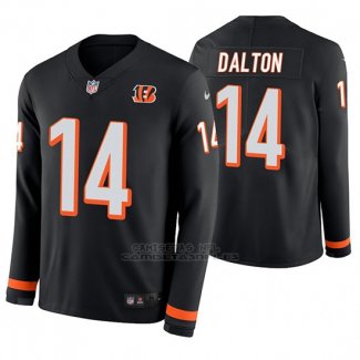 Camiseta NFL Hombre Cincinnati Bengals Andy Dalton Negro Therma Manga Larga