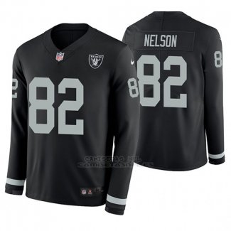 Camiseta NFL Hombre Oakland Raiders Jordy Nelson Negro Therma Manga Larga