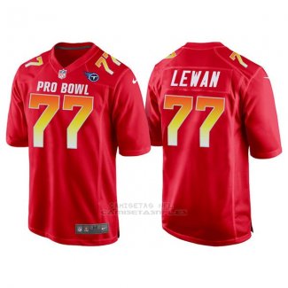 Camiseta NFL Hombre Tennessee Titans 77 Taylor Lewan Rojo AFC 2018 Pro Bowl