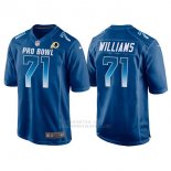 Camiseta NFL Hombre Washington Commanders 71 Trent Williams Azul NFC 2018 Pro Bowl