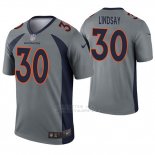 Camiseta NFL Legend Hombre Denver Broncos 30 Phillip Lindsay Inverted Gris