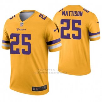Camiseta NFL Legend Hombre Minnesota Vikings 25 Alexander Mattison Inverted Oro