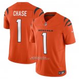 Camiseta NFL Limited Cincinnati Bengals Ja'Marr Chase Vapor F.U.S.E. Naranja