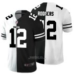 Camiseta NFL Limited Green Bay Packers Rodgers White Black Split