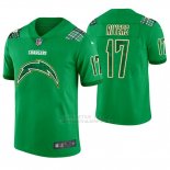 Camiseta NFL Limited Hombre Los Angeles Chargers Philip Rivers St. Patrick's Day Verde