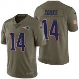 Camiseta NFL Limited Hombre New England Patriots 14 Brandin Cooks 2017 Salute To Service Verde