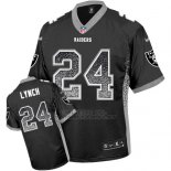 Camiseta NFL Limited Hombre Oakland Raiders 24 Marshawn Lynch Negro Stitched Drift Fashion
