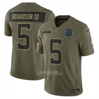 Camiseta NFL Limited Indianapolis Colts Anthony Richardson Sr 2025 Salute To Service Verde Militar