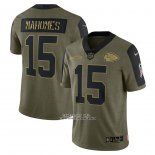 Camiseta NFL Limited Kansas City Chiefs Patrick Mahomes 2021 Salute To Service Verde