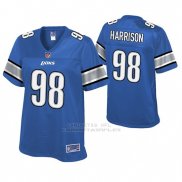 Camiseta NFL Limited Mujer Detroit Lions Damon Harrison Azul Historic Logo